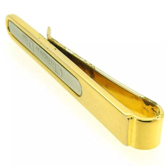 DIOR Cufflink 2 Item Set Gold & Silver Bracket Authentic USED T20197 - Picture 3 of 9